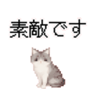 猫のピクセルアート(ドット絵)のスタンプ 2（個別スタンプ：10）