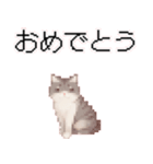 猫のピクセルアート(ドット絵)スタンプ 3（個別スタンプ：14）