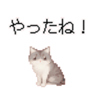 猫のピクセルアート(ドット絵)スタンプ 3（個別スタンプ：27）