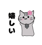 推し活もふねこ[満開さくら]／グレー（個別スタンプ：19）