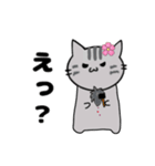 推し活もふねこ[満開さくら]／グレー（個別スタンプ：21）