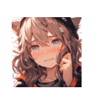 [かわいい]猫の女の子1[修正版]（個別スタンプ：1）
