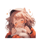 [かわいい]猫の女の子1[修正版]（個別スタンプ：3）