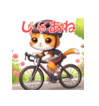 ロードバイクに乗ったかわいい子猫（個別スタンプ：11）