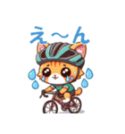 ロードバイクに乗ったかわいい子猫（個別スタンプ：13）