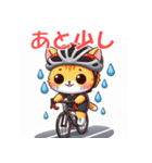 ロードバイクに乗ったかわいい子猫（個別スタンプ：16）