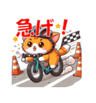 ロードバイクに乗ったかわいい子猫（個別スタンプ：17）