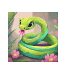 春の愛らしいヘビ：季節感あるスタンプ"（個別スタンプ：2）