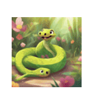 春の愛らしいヘビ：季節感あるスタンプ"（個別スタンプ：13）