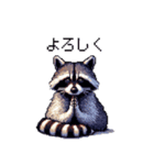 ドット絵 タヌキ 日常会話 40種（個別スタンプ：5）