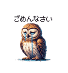 ドット絵 フクロウ 日常会話 40種（個別スタンプ：15）