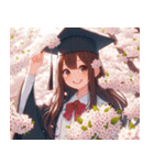 桜と卒業式（個別スタンプ：3）