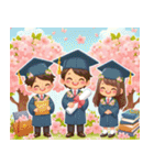 桜と卒業式（個別スタンプ：4）