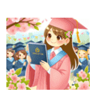 桜と卒業式（個別スタンプ：5）