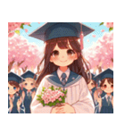 桜と卒業式（個別スタンプ：20）