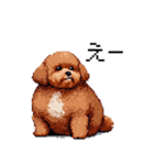 ぽちゃトイプードル 茶 ドット絵 日常会話（個別スタンプ：23）