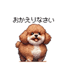 ぽちゃトイプードル 茶 ドット絵 日常会話（個別スタンプ：30）