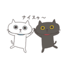 たくさんほめてくれる黒白シンクロねこさん（個別スタンプ：26）