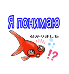 可愛い金魚たち(ロシア語と日本語)（個別スタンプ：7）