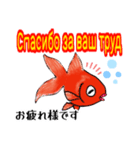 可愛い金魚たち(ロシア語と日本語)（個別スタンプ：14）