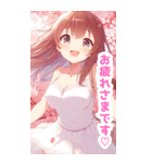 桜の花と女の子BIGスタンプ〈春〉（個別スタンプ：13）
