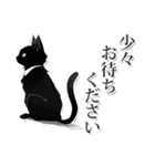 ホワイトカラー黒猫☆あいさつスタンプ（個別スタンプ：27）
