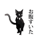 ホワイトカラー黒猫☆あいさつスタンプ（個別スタンプ：38）