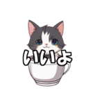 ほっこりカップ猫（個別スタンプ：1）