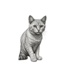 AIモノクロ猫（言葉なし）（個別スタンプ：9）