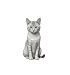 AIモノクロ猫（言葉なし）（個別スタンプ：11）