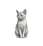 AIモノクロ猫（言葉なし）（個別スタンプ：14）