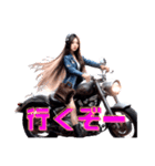バイク女子（リアルAI美女Ver.）（個別スタンプ：2）