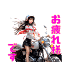 バイク女子（リアルAI美女Ver.）（個別スタンプ：5）