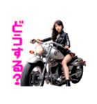 バイク女子（リアルAI美女Ver.）（個別スタンプ：16）
