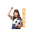 サッカー応援する女の子（個別スタンプ：6）