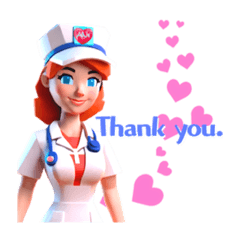 [LINEスタンプ] AI Nurse Sticker:English Version