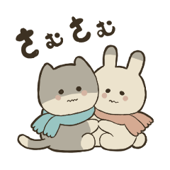 [LINEスタンプ] 寒がりねことうさぎ