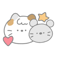 [LINEスタンプ] ねこ、ときどきねずみ。