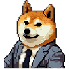 [LINEスタンプ] ドット絵 働く 柴犬 社会人 40種