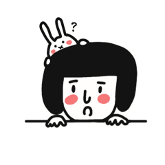 [LINEスタンプ] おかっぱガールとうさちゃん