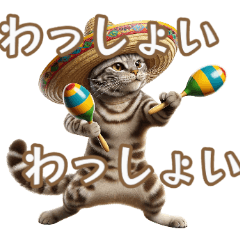 [LINEスタンプ] ⚫マラカスと踊る猫ミーム