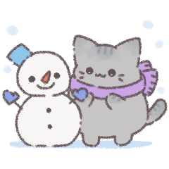 [LINEスタンプ] ぽてっとゆるねこ（冬）