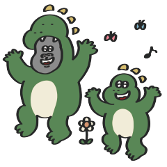 [LINEスタンプ] きょうりゅう with Gorilla