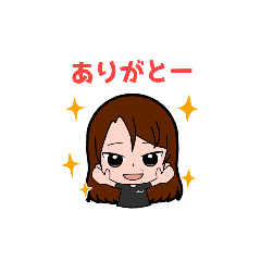 [LINEスタンプ] 女性茶髪つり目