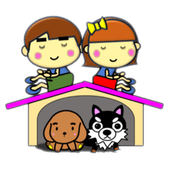 [LINEスタンプ] わんこたちとの生活