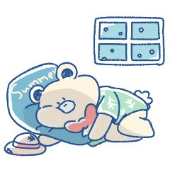 [LINEスタンプ] 冬でも夏を想うくま