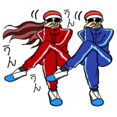 [LINEスタンプ] ダサいジャージの2人組