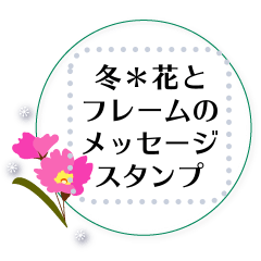 [LINEスタンプ] 冬＊花とフレームのメッセージスタンプの画像（メイン）