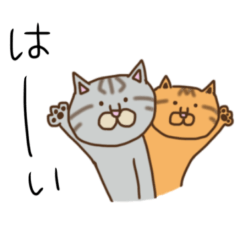 [LINEスタンプ] 日本猫 さばとら 茶とら（挨拶、お返事）