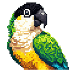 [LINEスタンプ] ドット絵 ズグロシロハラインコ 40種